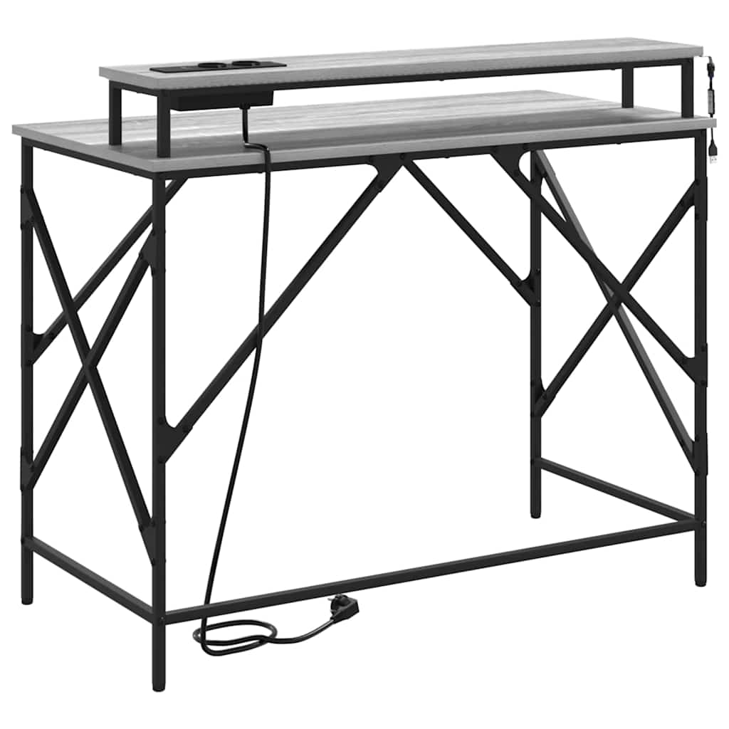 Stalas Pilka sonoma ąžuolo 100 x 50 x 86.5 cm Apdirbta mediena