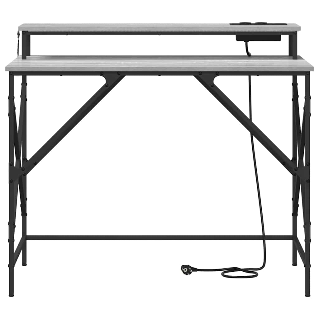 Stalas Pilka sonoma ąžuolo 100 x 50 x 86.5 cm Apdirbta mediena