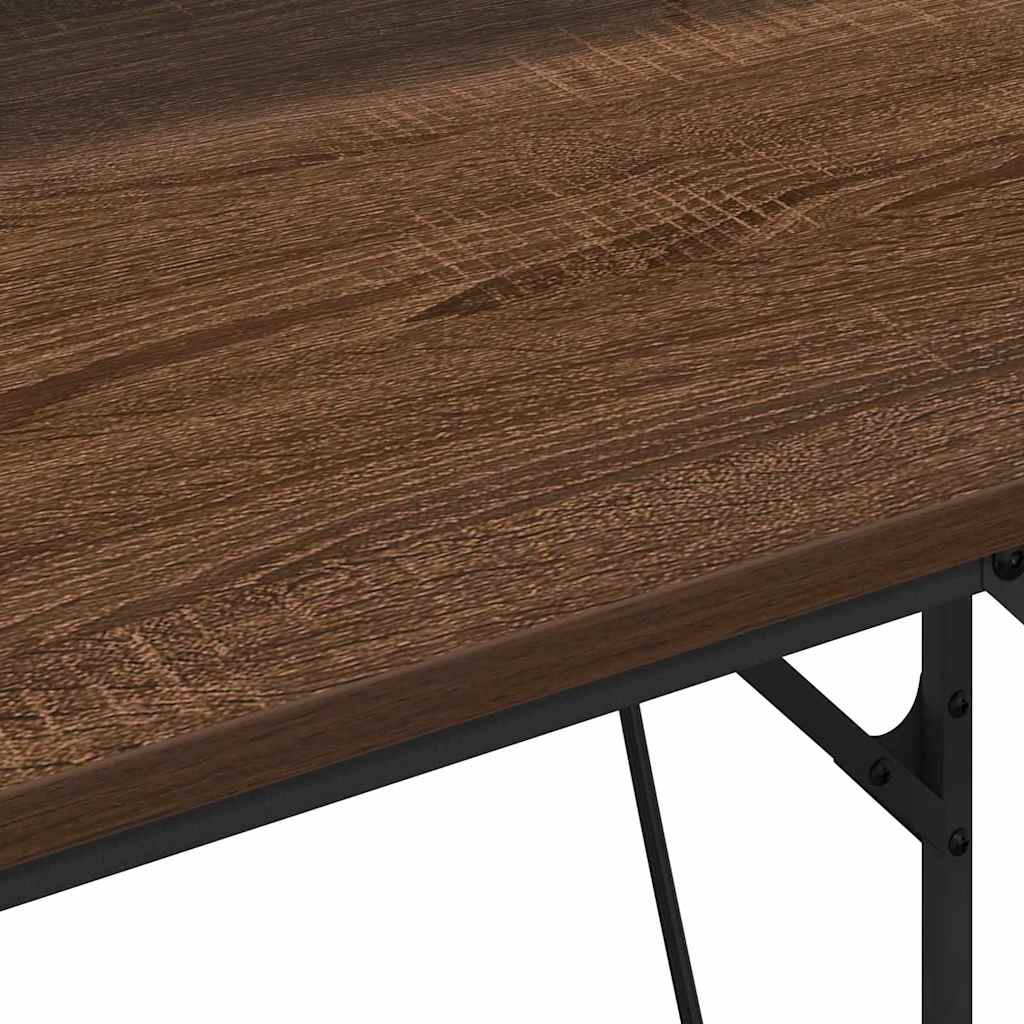 Brown Oak Table 100 x 50 x 86.5 cm Engineered Wood