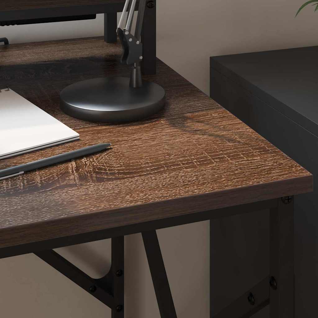 Brown Oak Table 100 x 50 x 86.5 cm Engineered Wood
