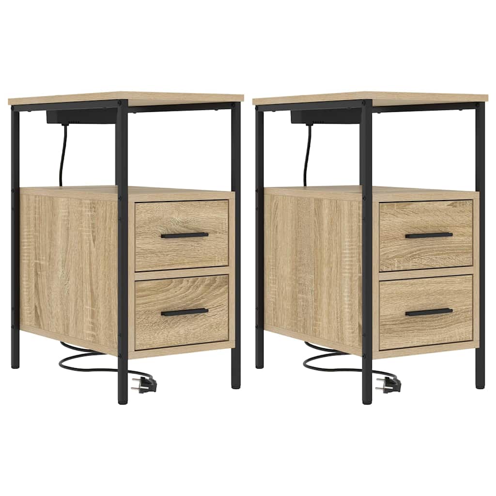 Naktinis staliukas 2 pcs Sonoma ąžuolas 30 x 48 x 61 cm