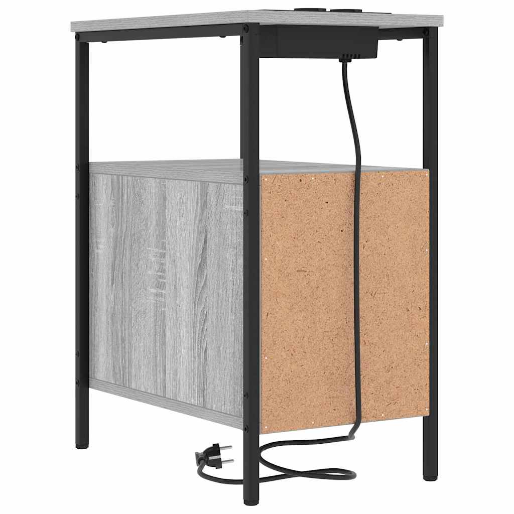 Naktinis staliukas 2 pcs Pilka sonoma ąžuolo 30 x 48 x 61 cm