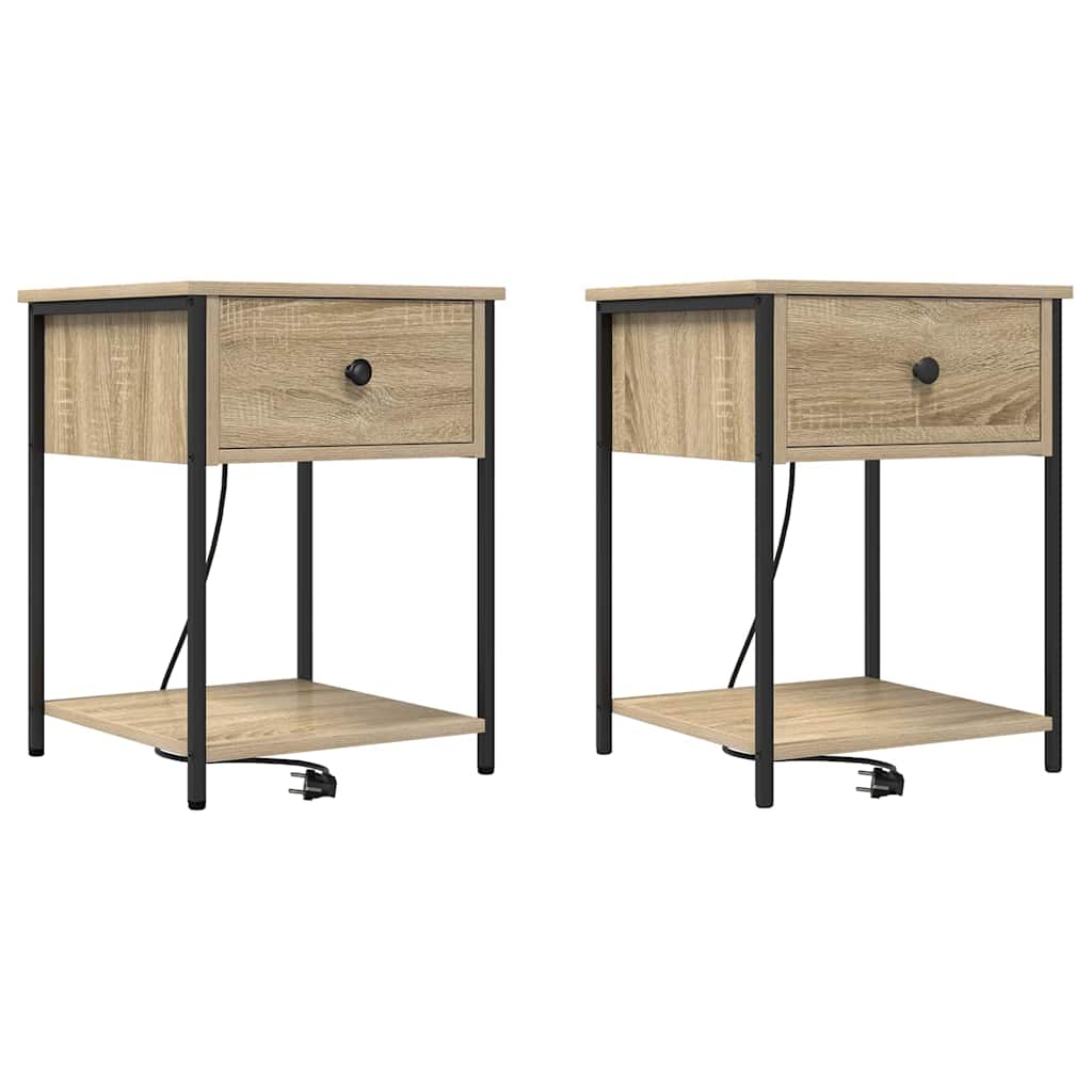 Šalia lovos spintelė 2 pcs Sonoma ąžuolas 42 x 41 x 56 cm