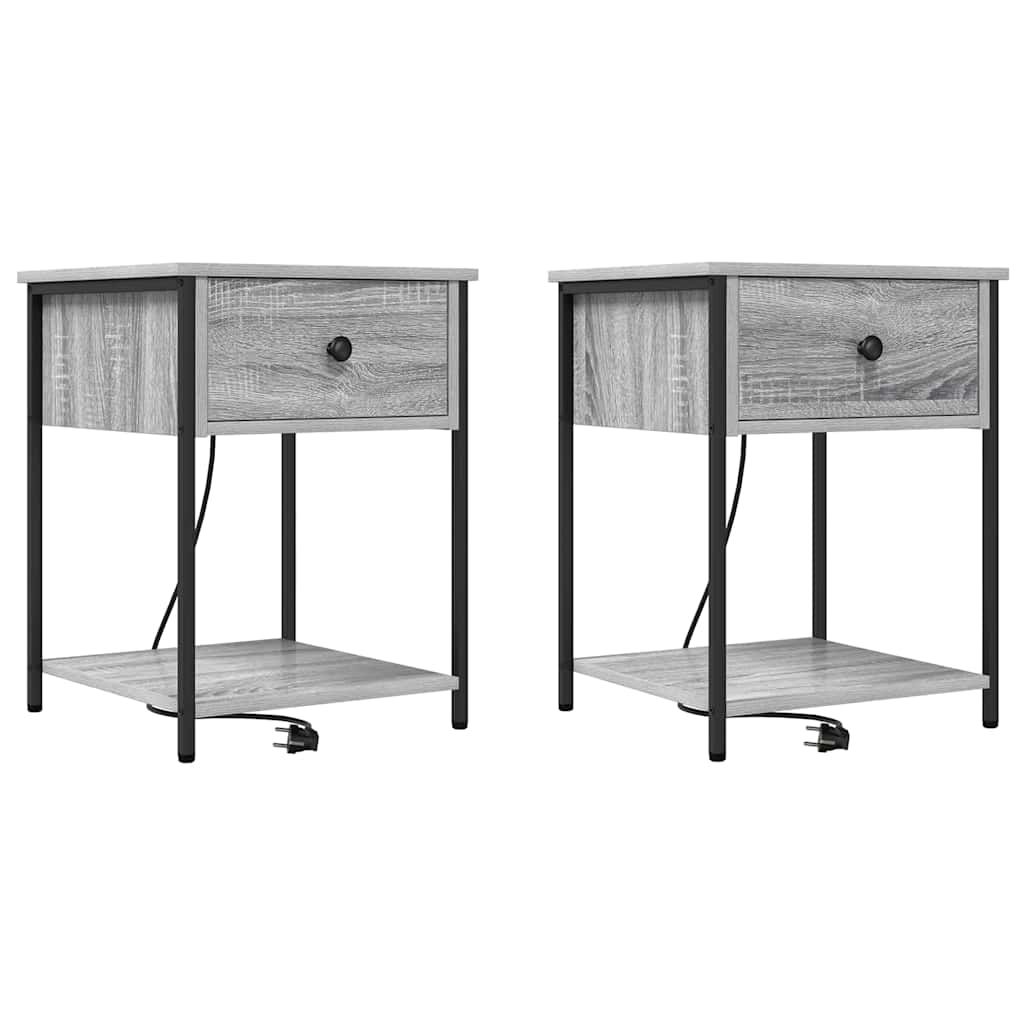 Bedside cabinet 2 pcs Grey sonoma oak 42 x 41 x 56 cm