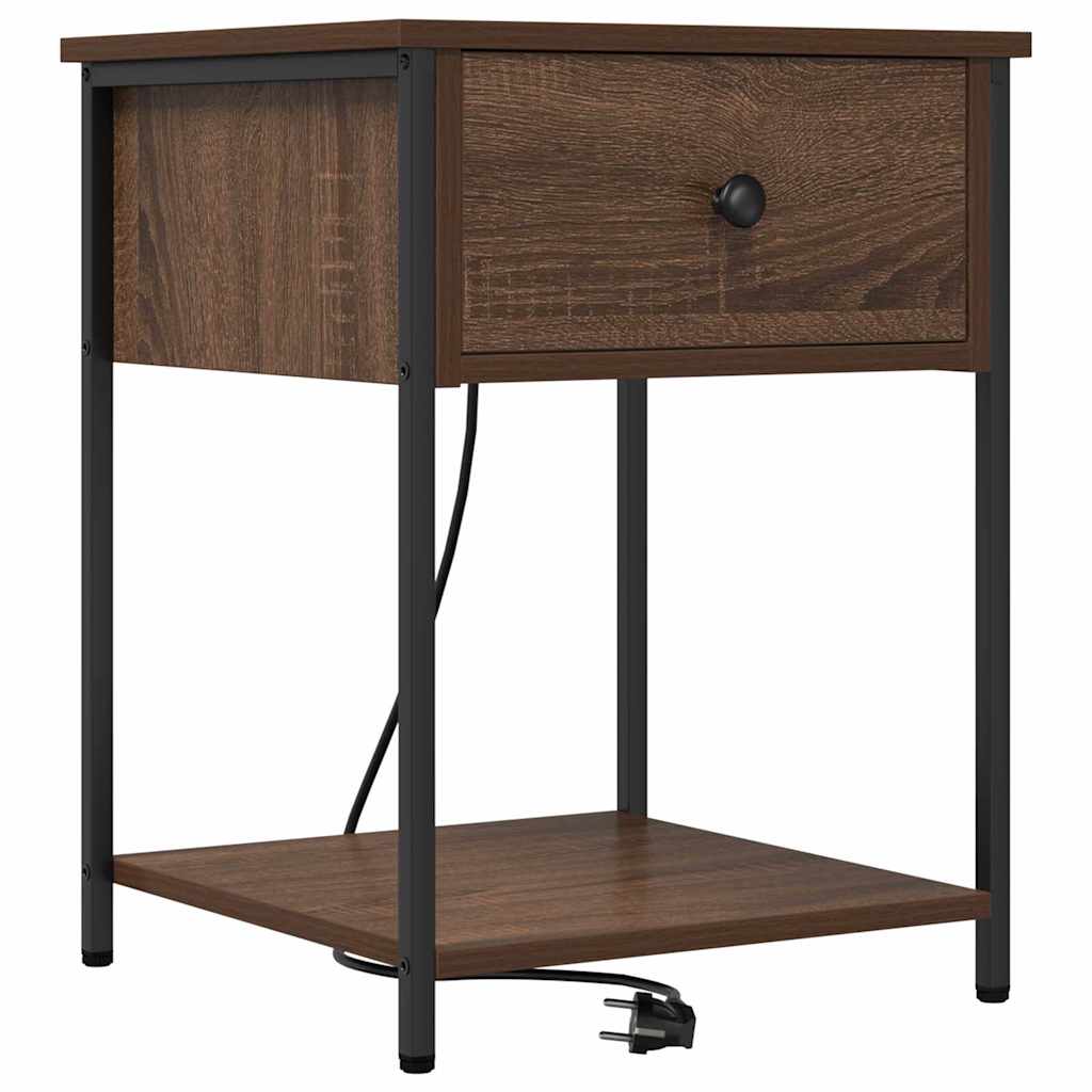 Bedside table 2 pcs brown oak 42 x 41 x 56 cm