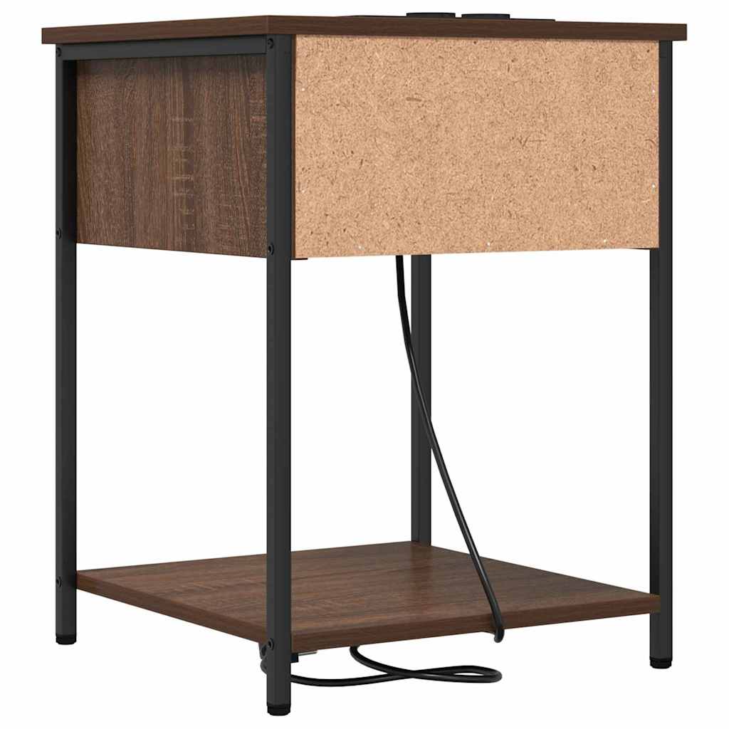 Bedside table 2 pcs brown oak 42 x 41 x 56 cm