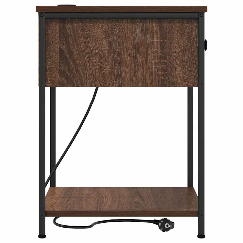 Bedside table 2 pcs brown oak 42 x 41 x 56 cm