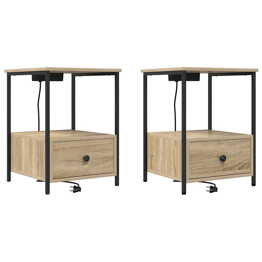 Šalia lovos spintelė 2 pcs Sonoma ąžuolas 42 x 41 x 56 cm