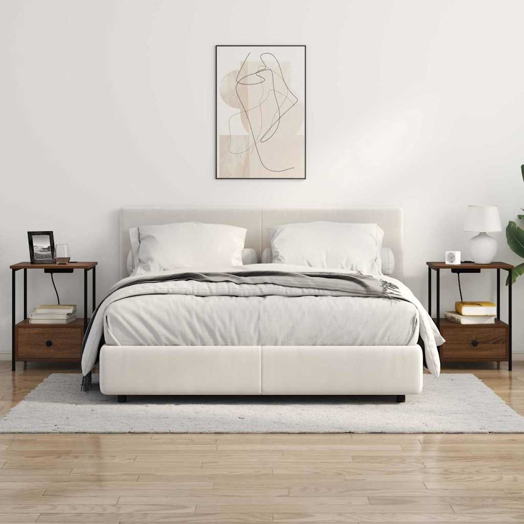 Šalia lovos spintelė 2 pcs Rudas ąžuolas 42 x 41 x 56 cm