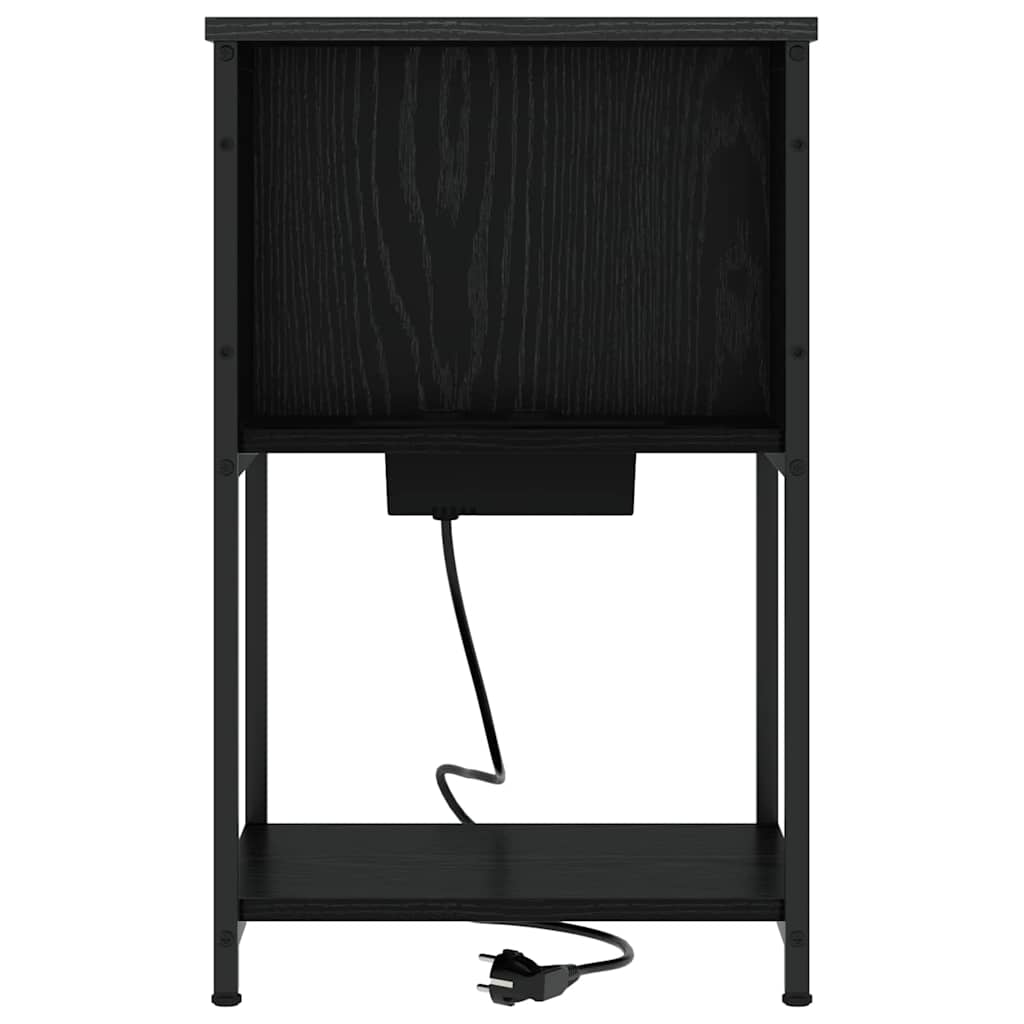 Šalia lovos spintelė 2 pcs juoda ąžuolo 38 x 31 x 61 cm