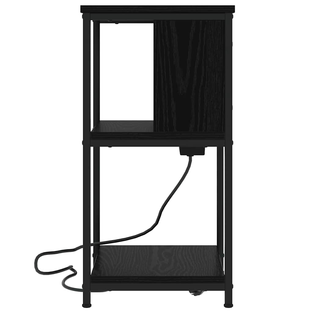 Šalia lovos spintelė 2 pcs juoda ąžuolo 38 x 31 x 61 cm