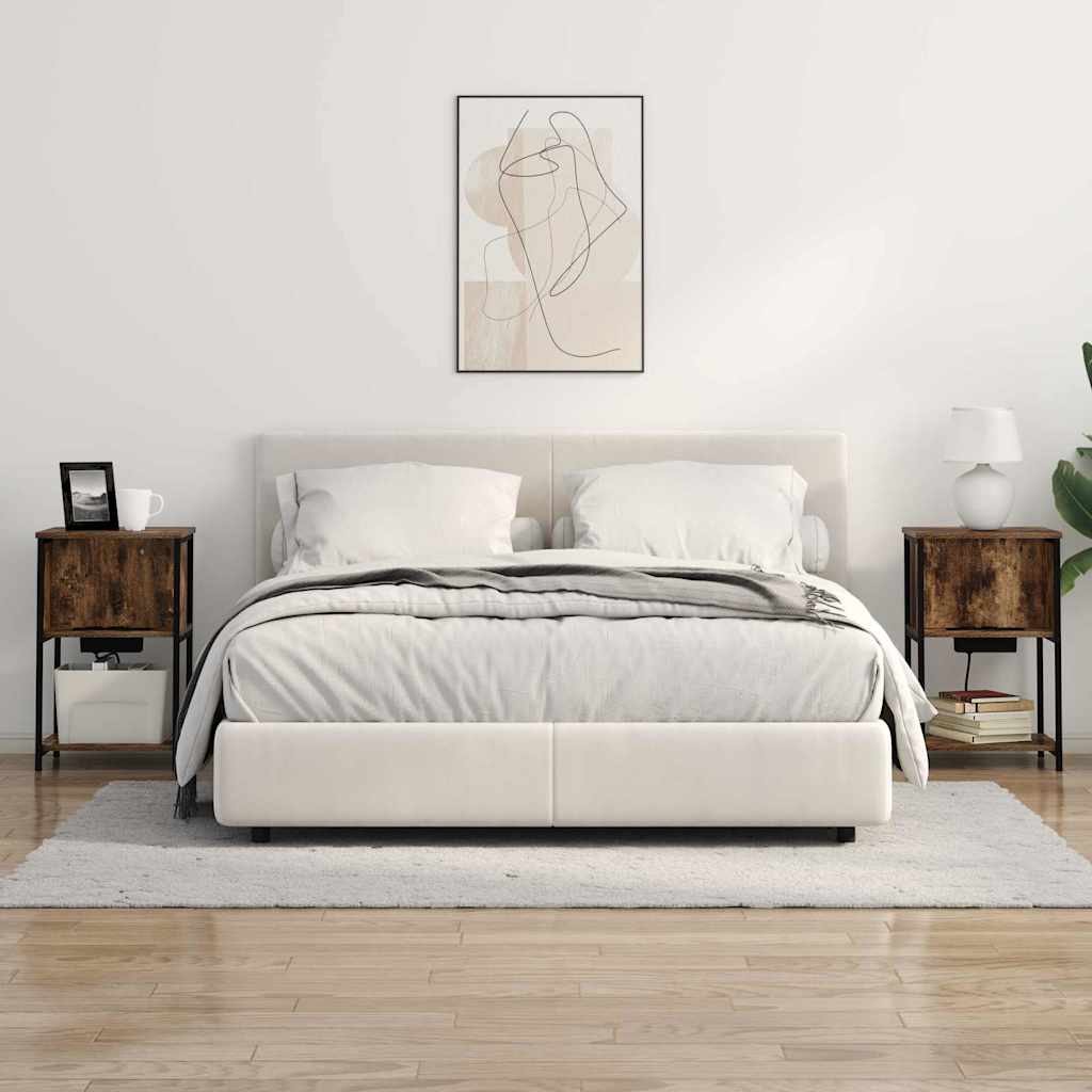 Šalia lovos spintelė Dūminio ąžuolo 38 x 31 x 61 cm