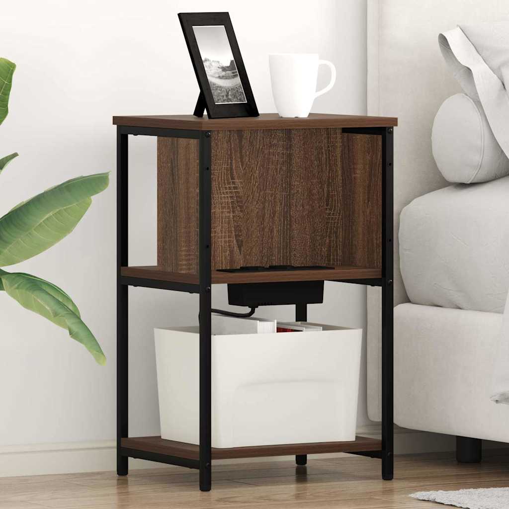 Bedside cabinet 2 pcs Brown oak 38 x 31 x 61 cm