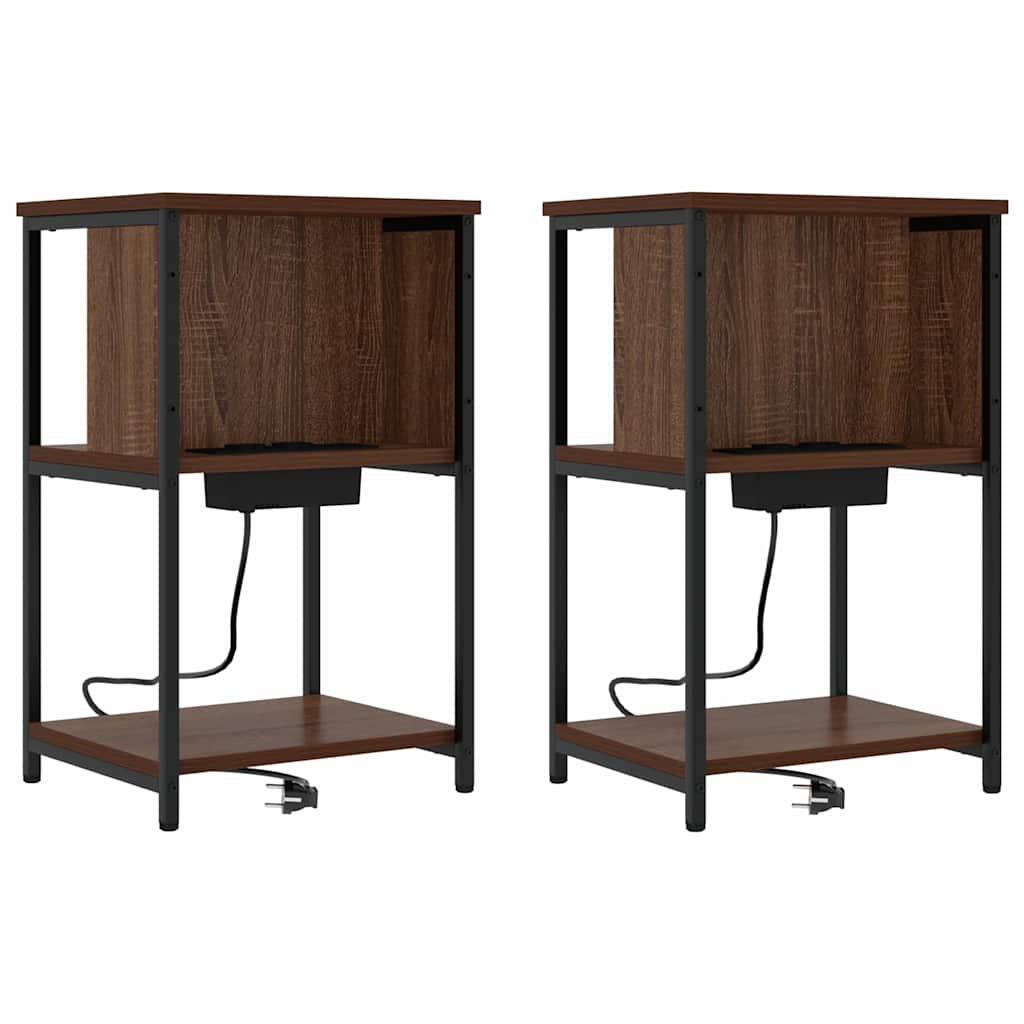 Bedside cabinet 2 pcs Brown oak 38 x 31 x 61 cm