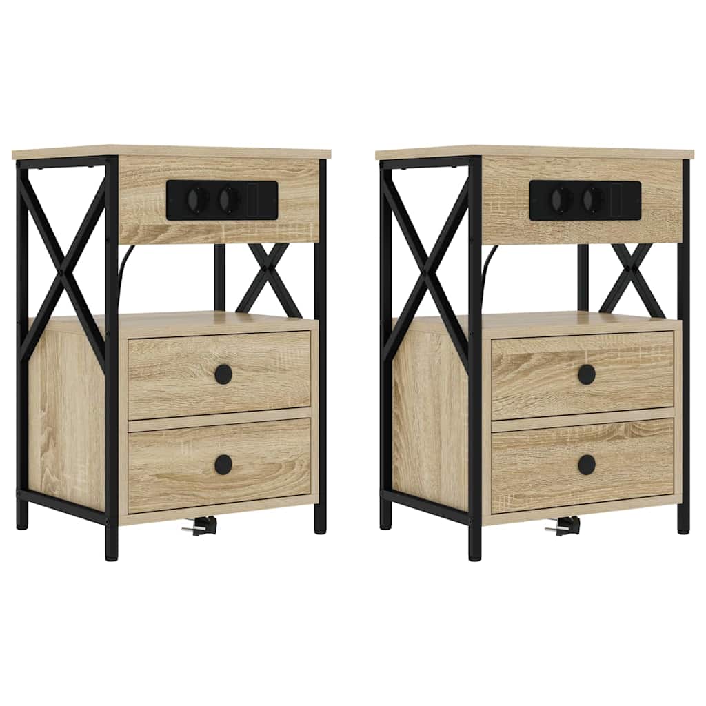 Šalia lovos spintelė 2 pcs Sonoma ąžuolas 40 x 31 x 60 cm