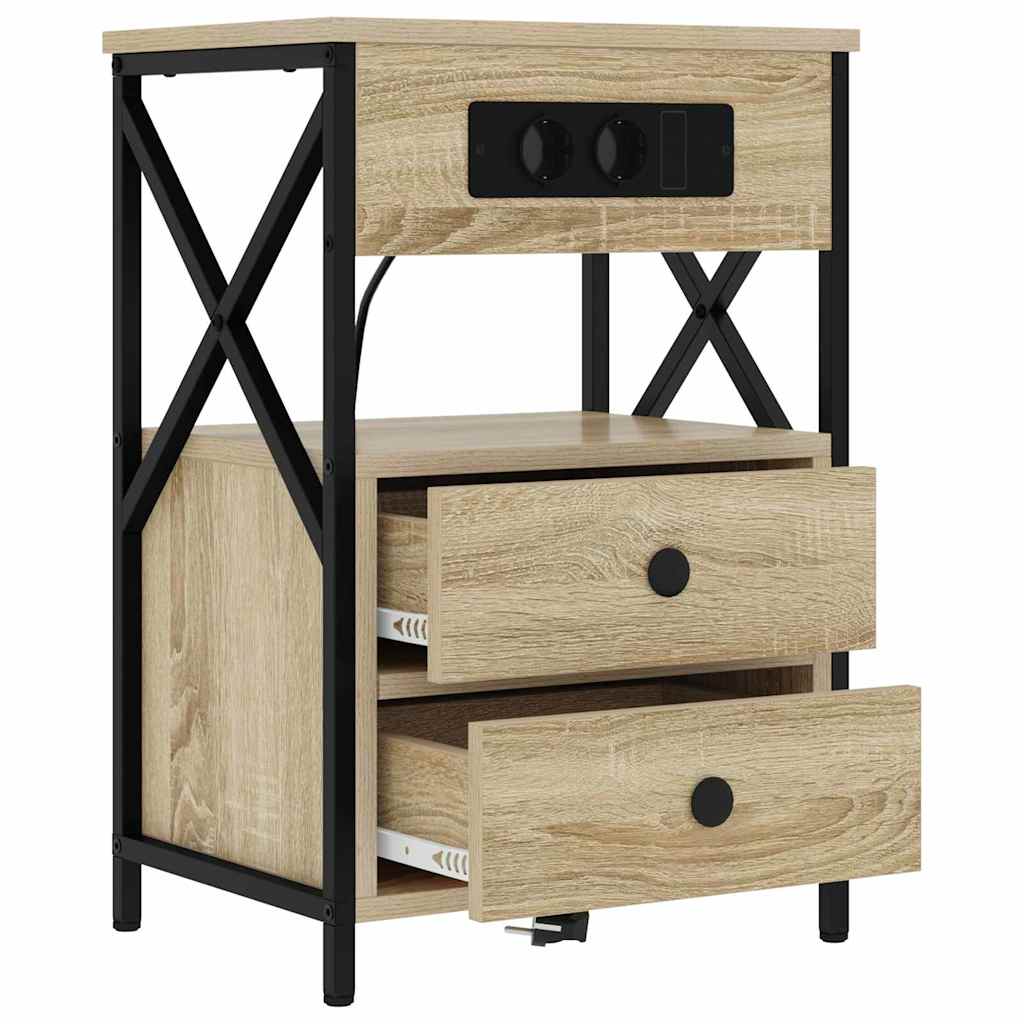 Šalia lovos spintelė 2 pcs Sonoma ąžuolas 40 x 31 x 60 cm