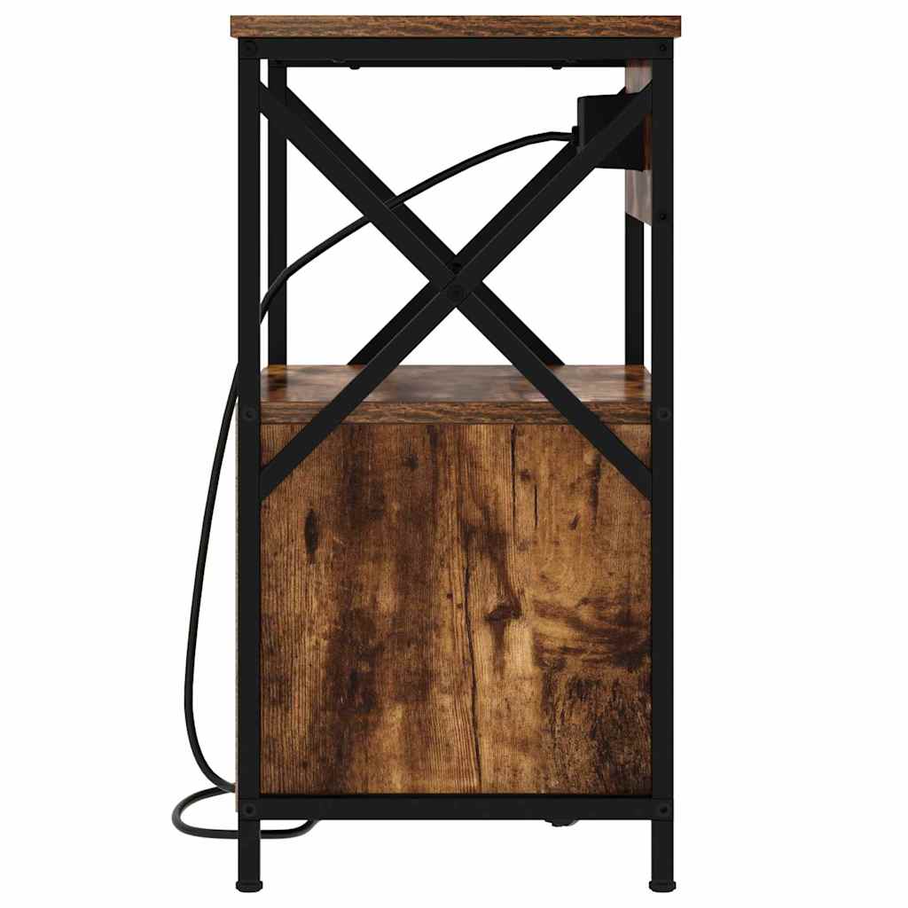 Šalia lovos spintelė 2 pcs Rūkyta ąžuolas 40 x 31 x 60 cm