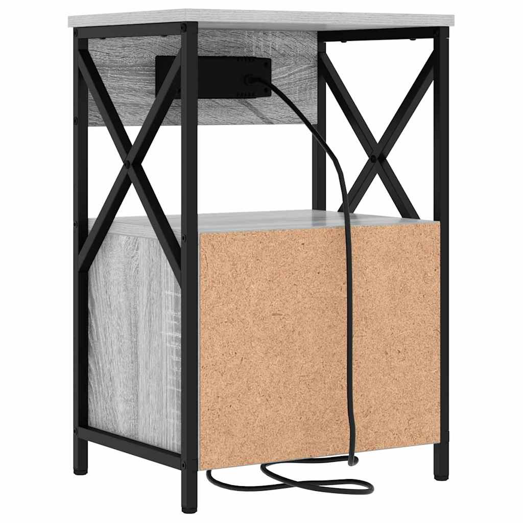Šalia lovos spintelė 2 pcs Pilkas Sonoma 40 x 31 x 60 cm