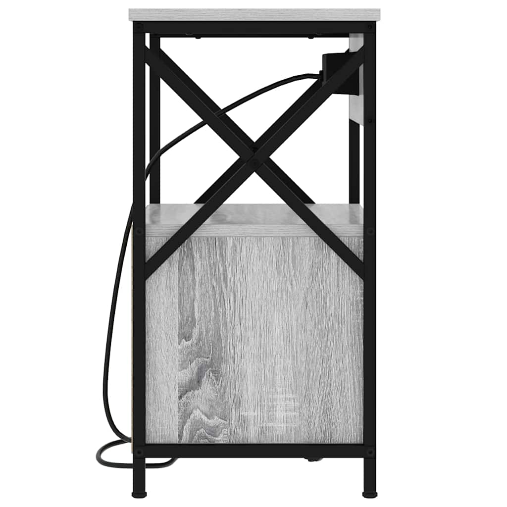 Šalia lovos spintelė 2 pcs Pilkas Sonoma 40 x 31 x 60 cm
