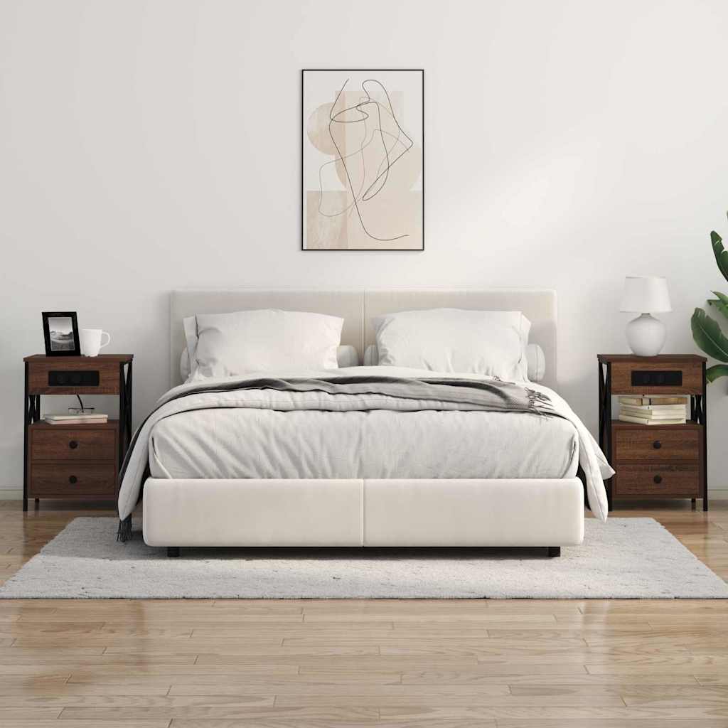 Šalia lovos spintelė su stalčių Rudas ąžuolas 40 x 31 x 60 cm