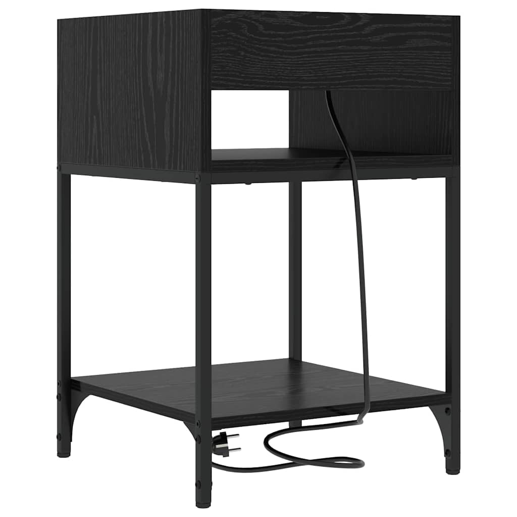 Naktinis staliukas 2 pcs juoda ąžuolo 40 x 40 x 61 cm
