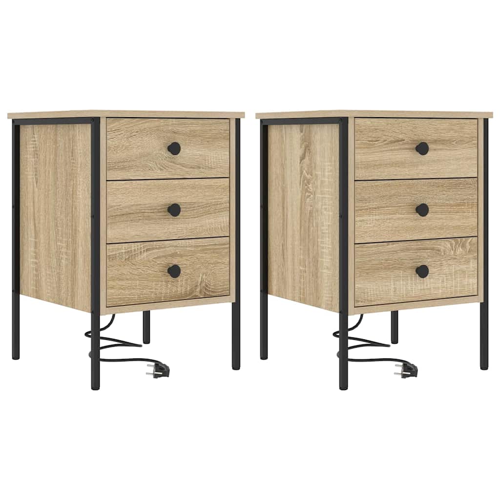Šalia lovos spintelė 2 pcs Sonoma ąžuolas 42 x 41 x 61 cm