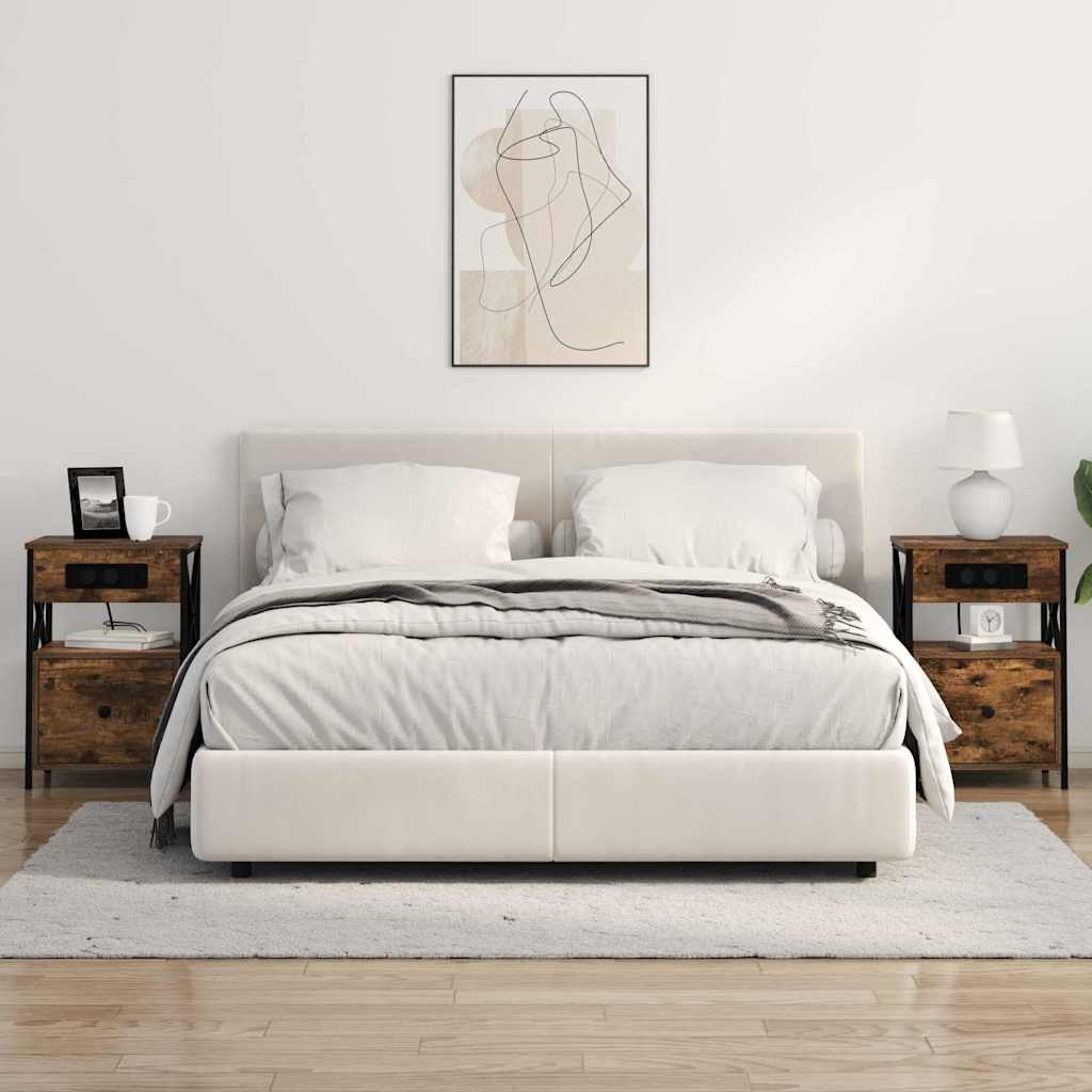 Bedside cabinet 2 pcs Smoked oak 40 x 31 x 60 cm