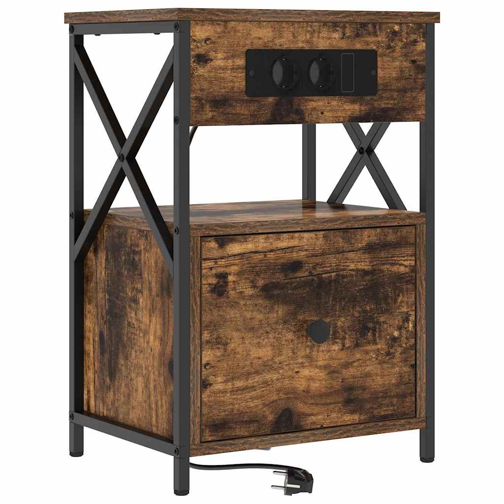 Bedside cabinet 2 pcs Smoked oak 40 x 31 x 60 cm