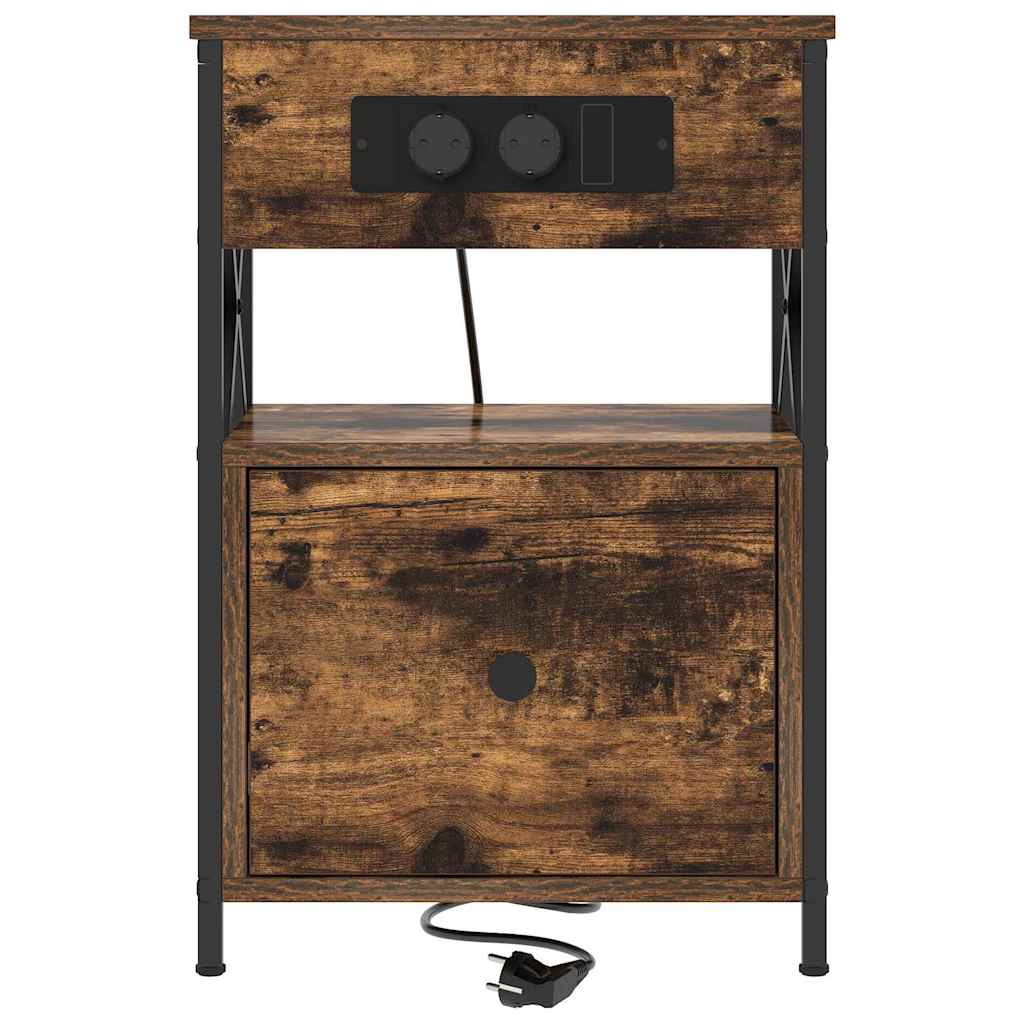 Bedside cabinet 2 pcs Smoked oak 40 x 31 x 60 cm