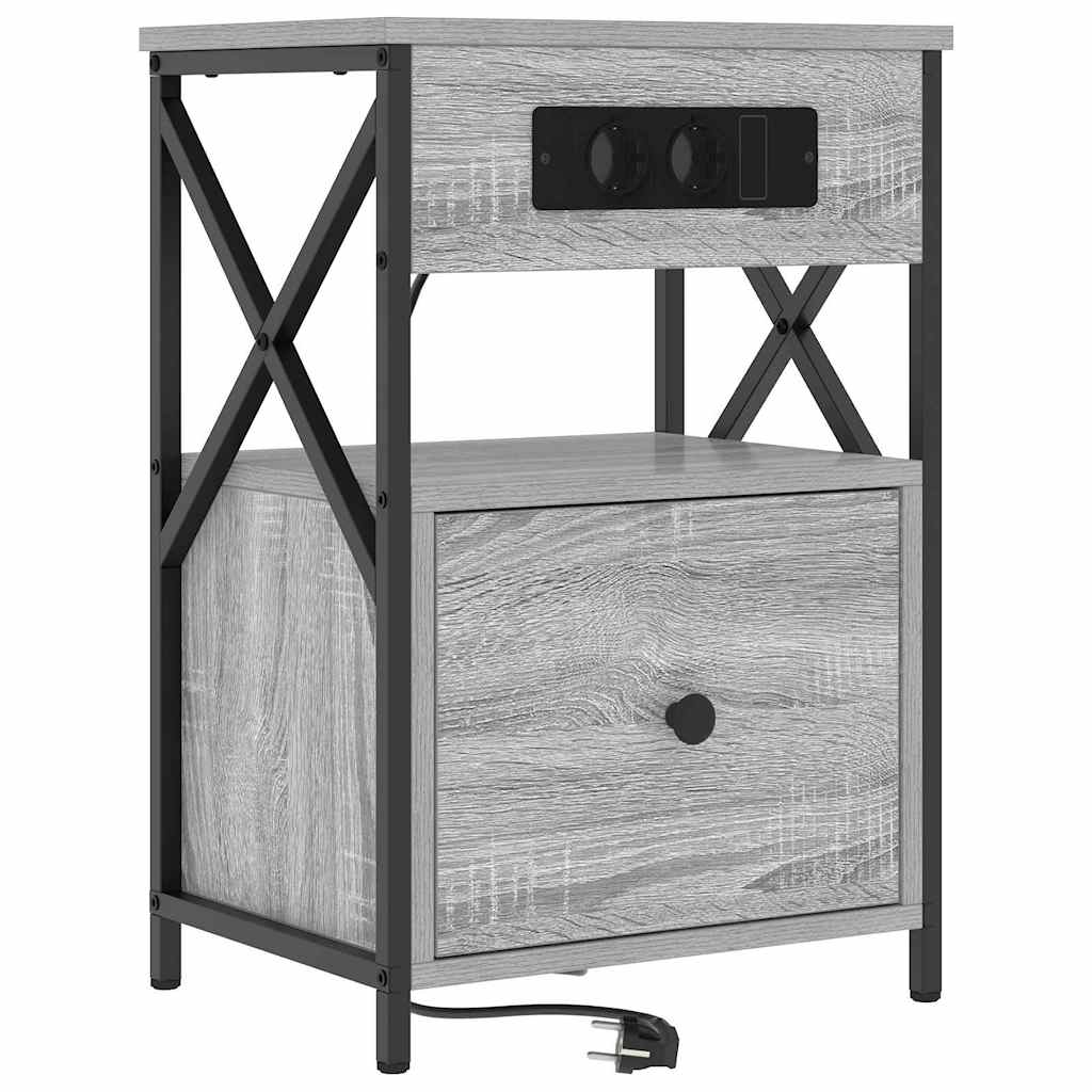 Šalia lovos spintelė 2 pcs Pilkas Sonoma 40 x 31 x 60 cm