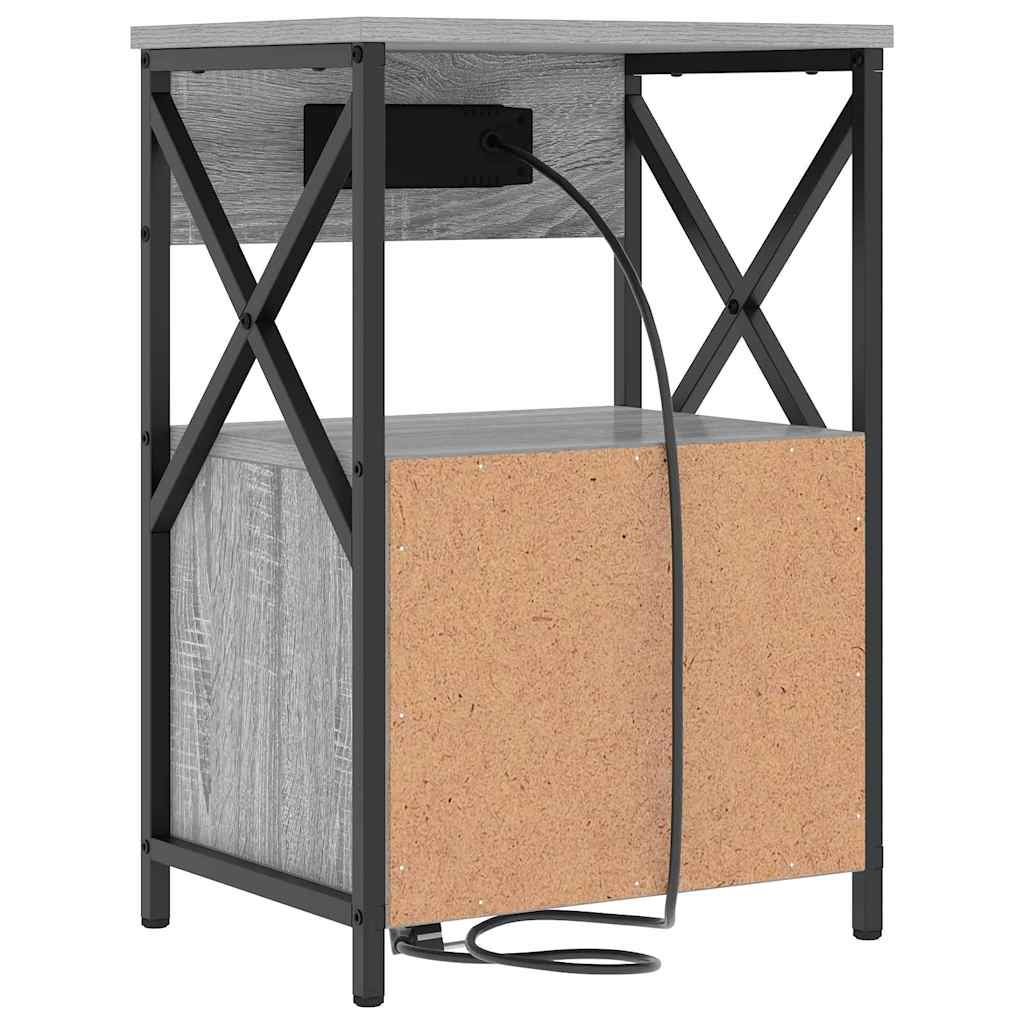 Šalia lovos spintelė 2 pcs Pilkas Sonoma 40 x 31 x 60 cm