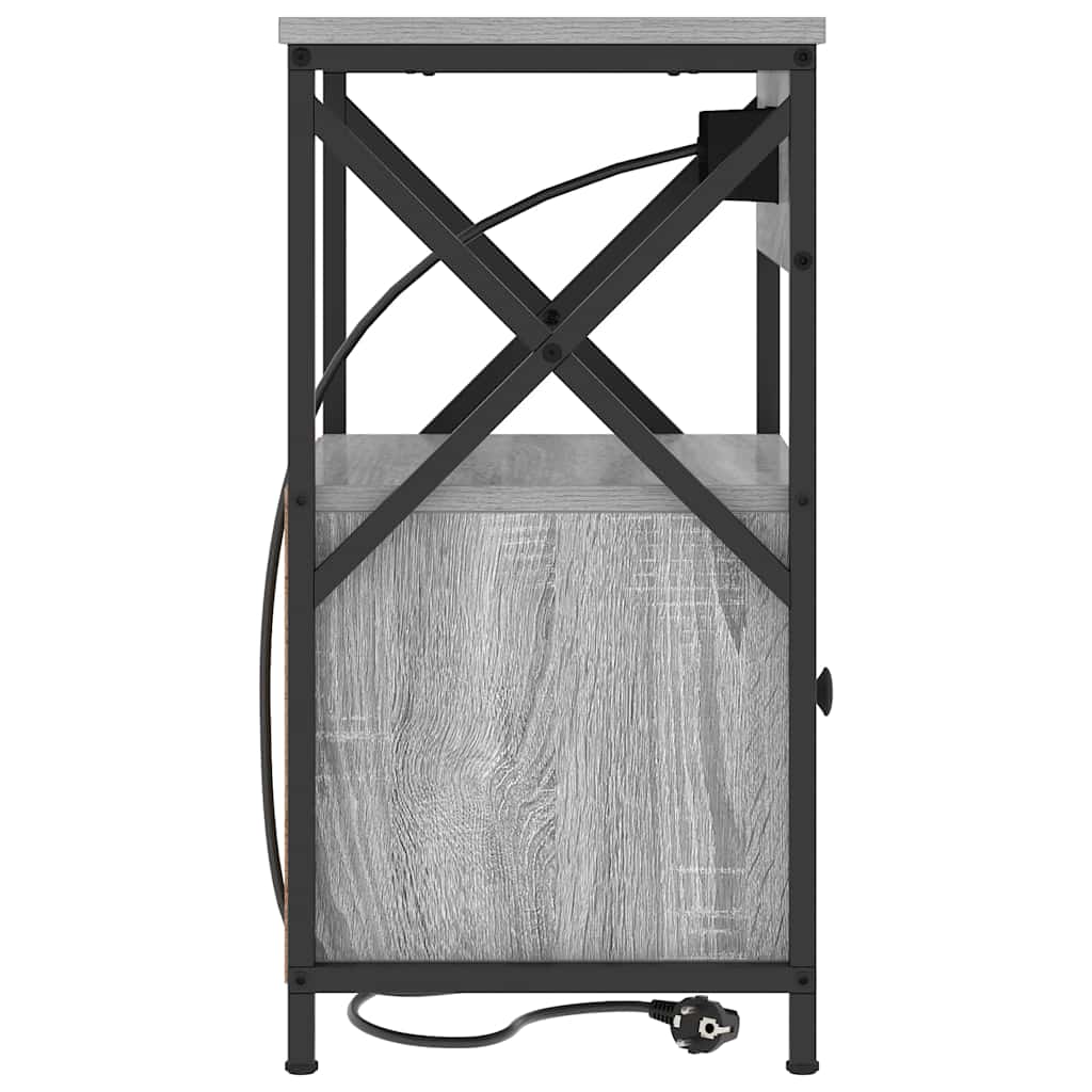 Šalia lovos spintelė 2 pcs Pilkas Sonoma 40 x 31 x 60 cm