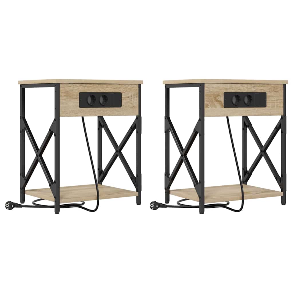 Šalia lovos spintelė 2 pcs Sonoma ąžuolas 41 x 31 x 51 cm