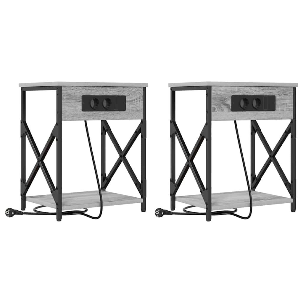 Nightstand 2 pcs Gray Sonoma 41 x 31 x 51 cm