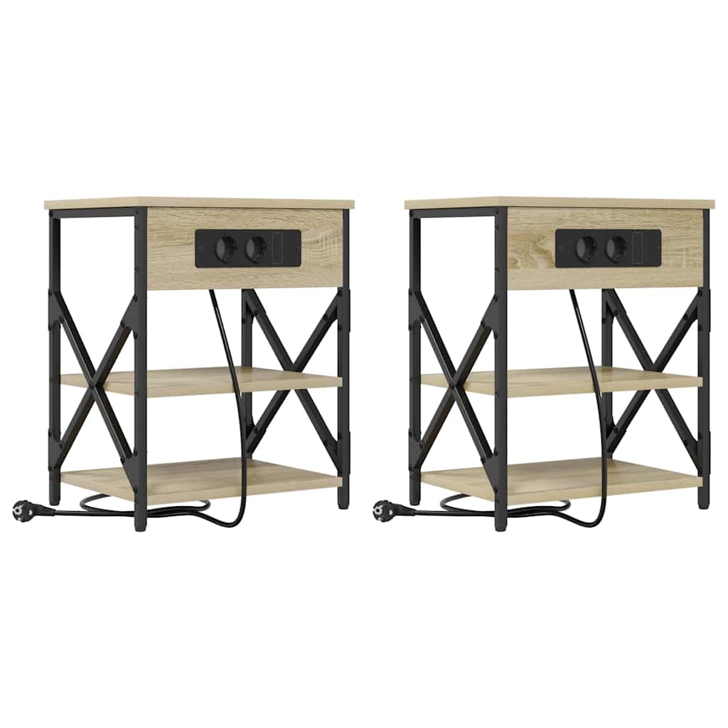 Šalia lovos spintelė 2 pcs Sonoma ąžuolas 41 x 31 x 51 cm