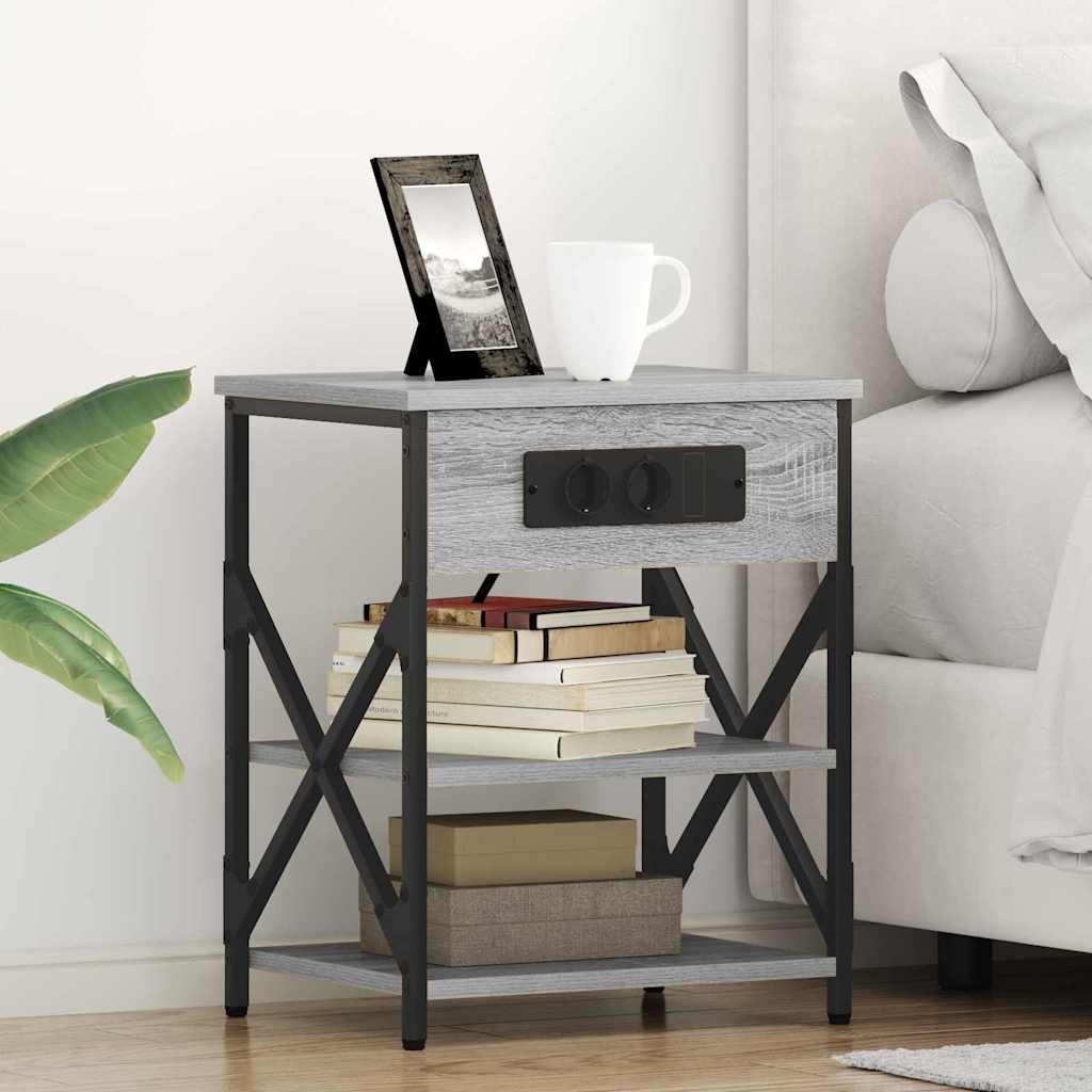 Bedside cabinet with shelf Grey Sonoma 41 x 31 x 51 cm