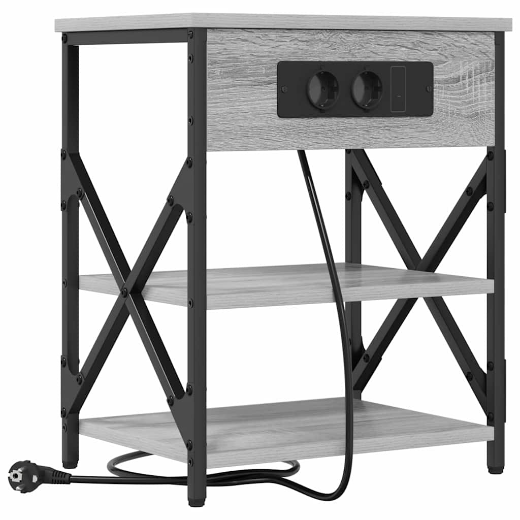 Bedside cabinet with shelf Grey Sonoma 41 x 31 x 51 cm
