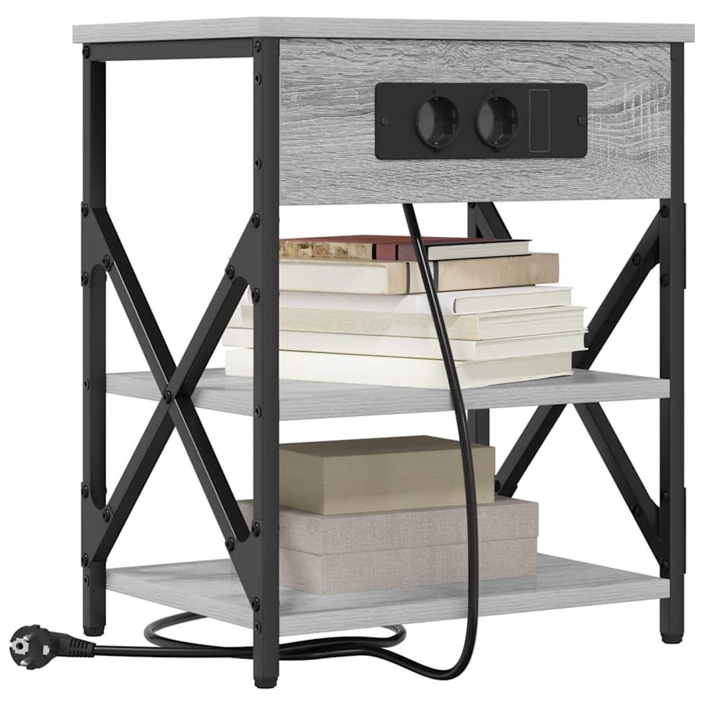 Bedside cabinet with shelf Grey Sonoma 41 x 31 x 51 cm