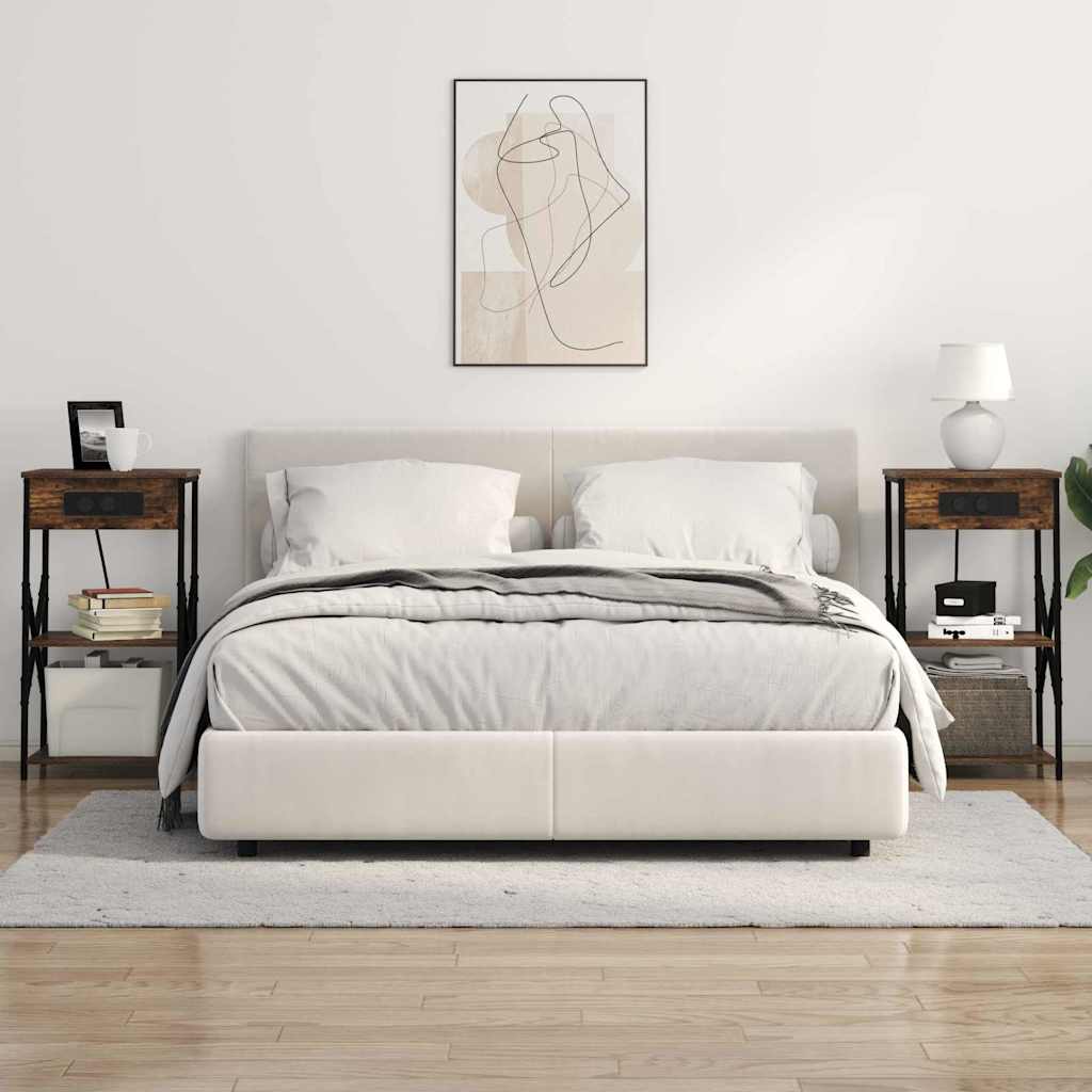 Šalia lovos spintelė su lentyna Rūkyta ąžuolas 41 x 31 x 76 cm