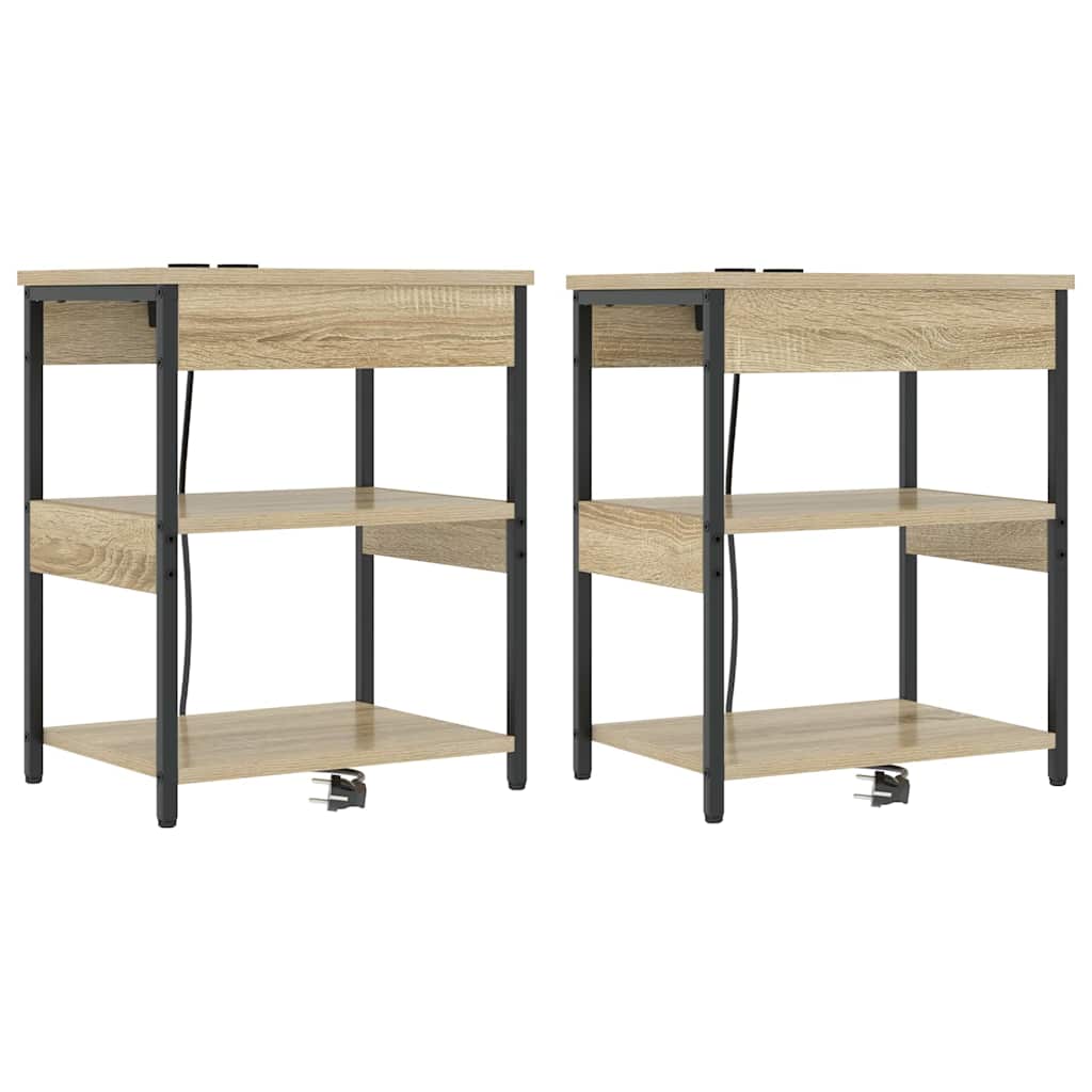 Bedside cabinet 2 pcs Sonoma oak 41 x 31 x 51 cm