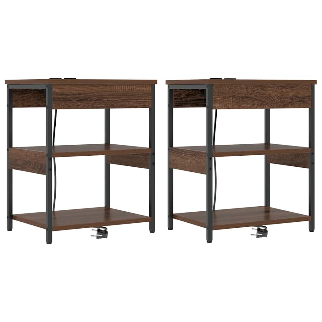 Bedside cabinet 2 pcs Brown oak 41 x 31 x 51 cm