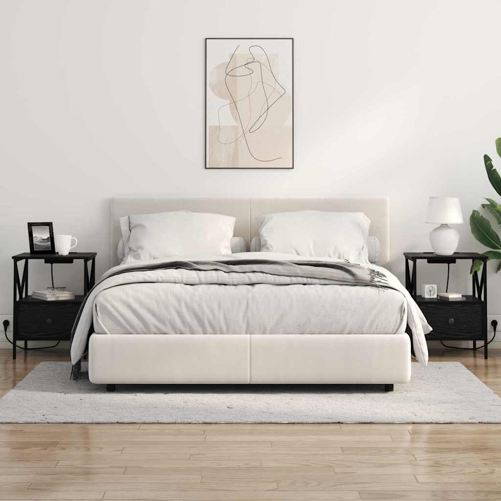 Šalia lovos spintelė 2 pcs Juodas ąžuolas 41,5 x 40,5 x 55 cm