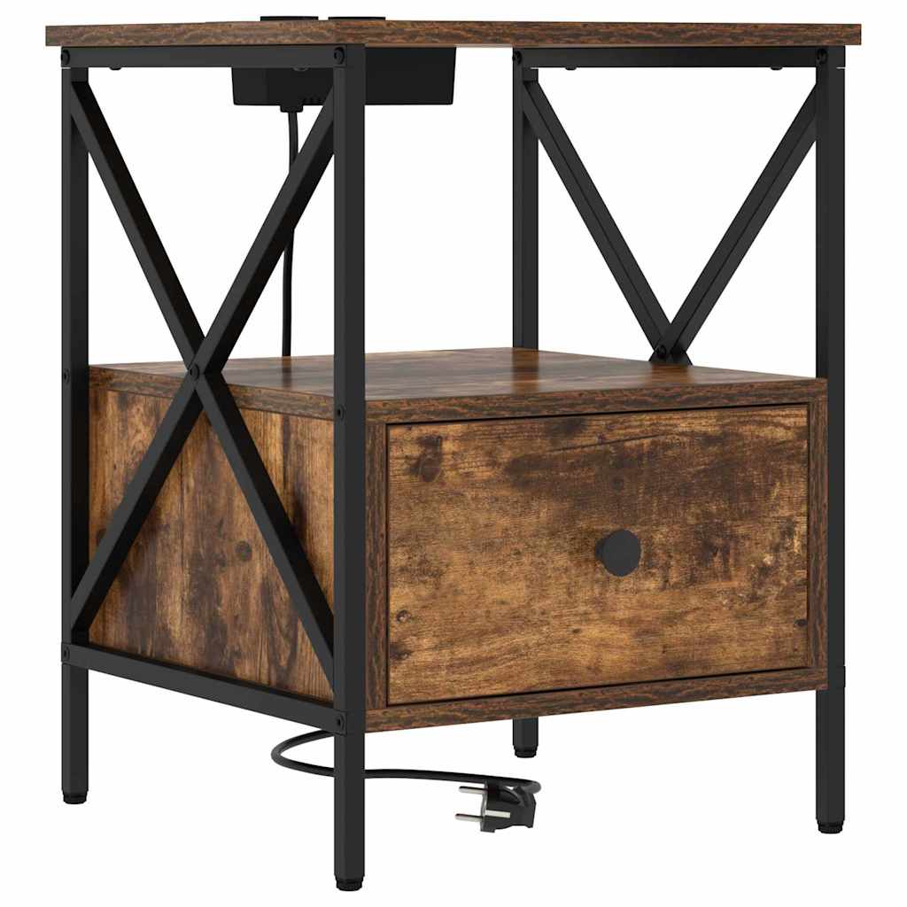 Bedside cabinet Smoked oak 41.5 x 40.5 x 55 cm