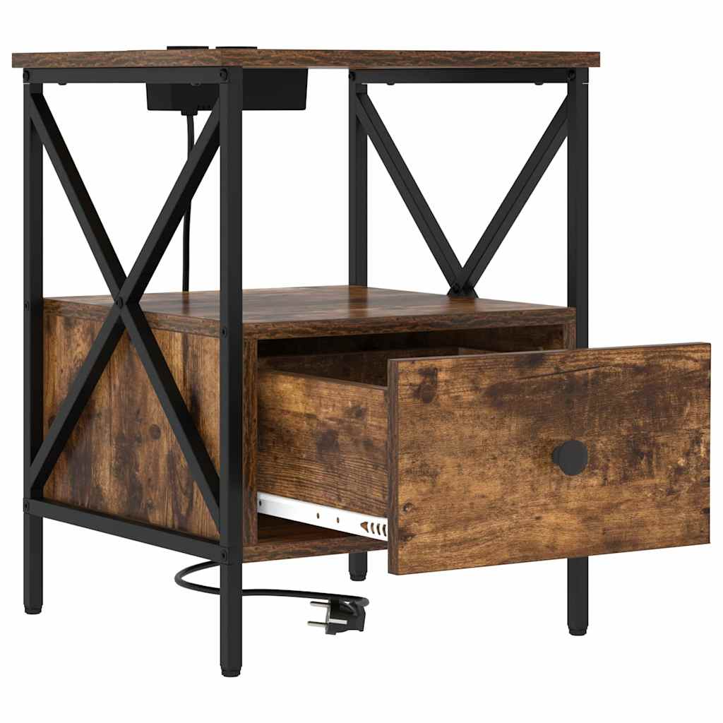 Bedside cabinet Smoked oak 41.5 x 40.5 x 55 cm