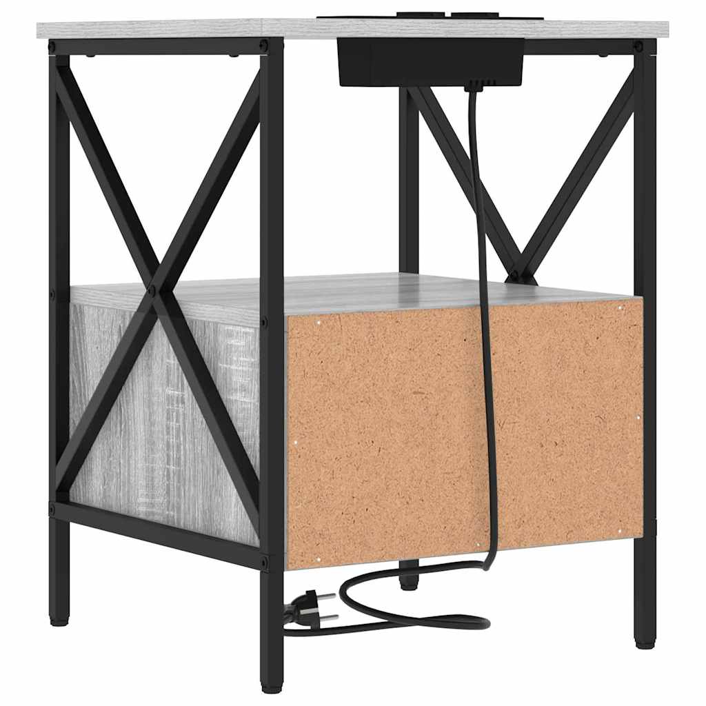 Šalia lovos spintelė 2 pcs Pilkas Sonoma 41,5 x 40,5 x 55 cm