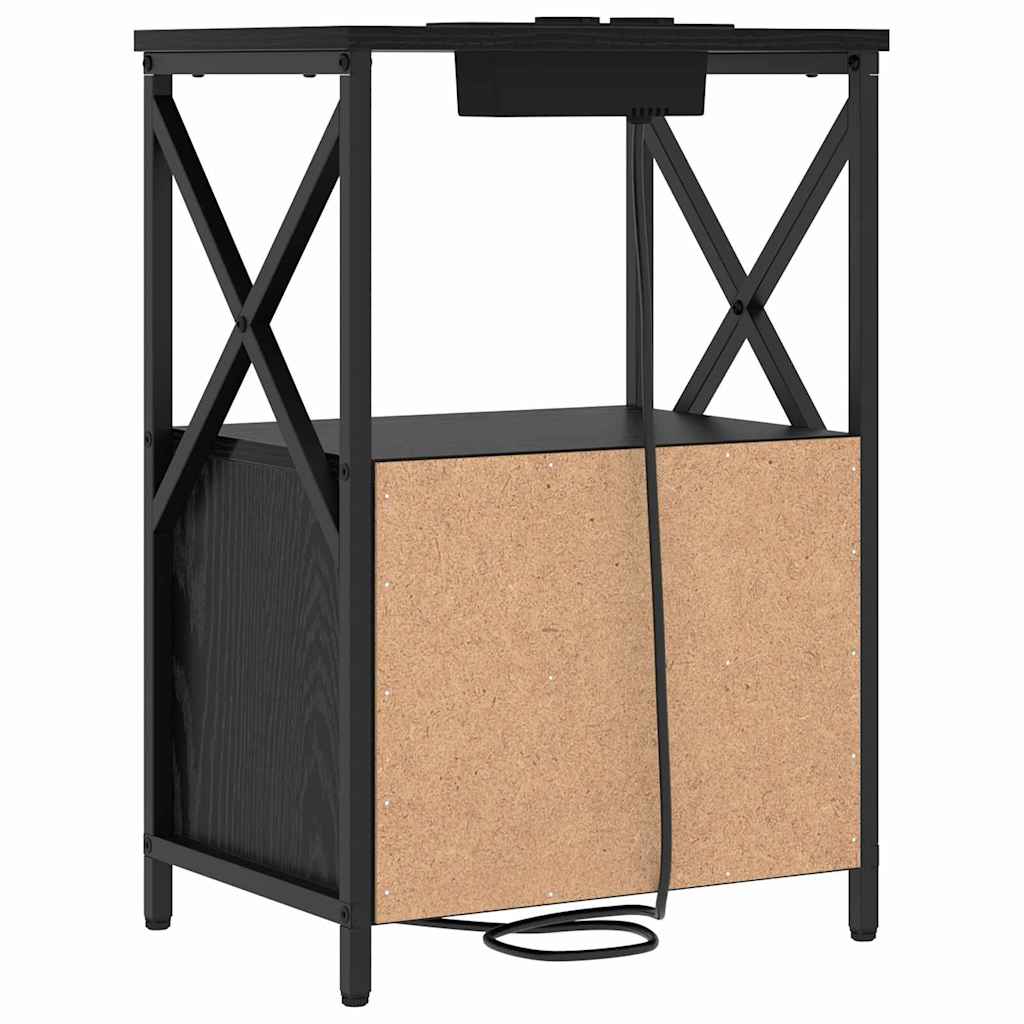 Šalia lovos spintelė 2 pcs Juodas ąžuolas 40 x 31 x 60 cm