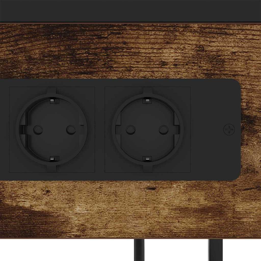 Bedside Cabinet Smoked Oak 40 x 27 x 76 cm