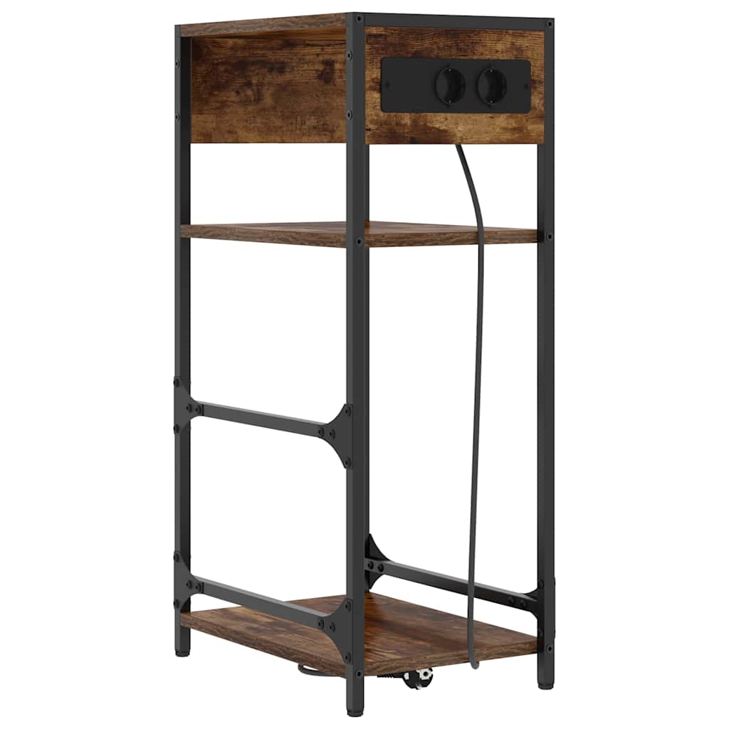 Bedside Cabinet Smoked Oak 40 x 27 x 76 cm