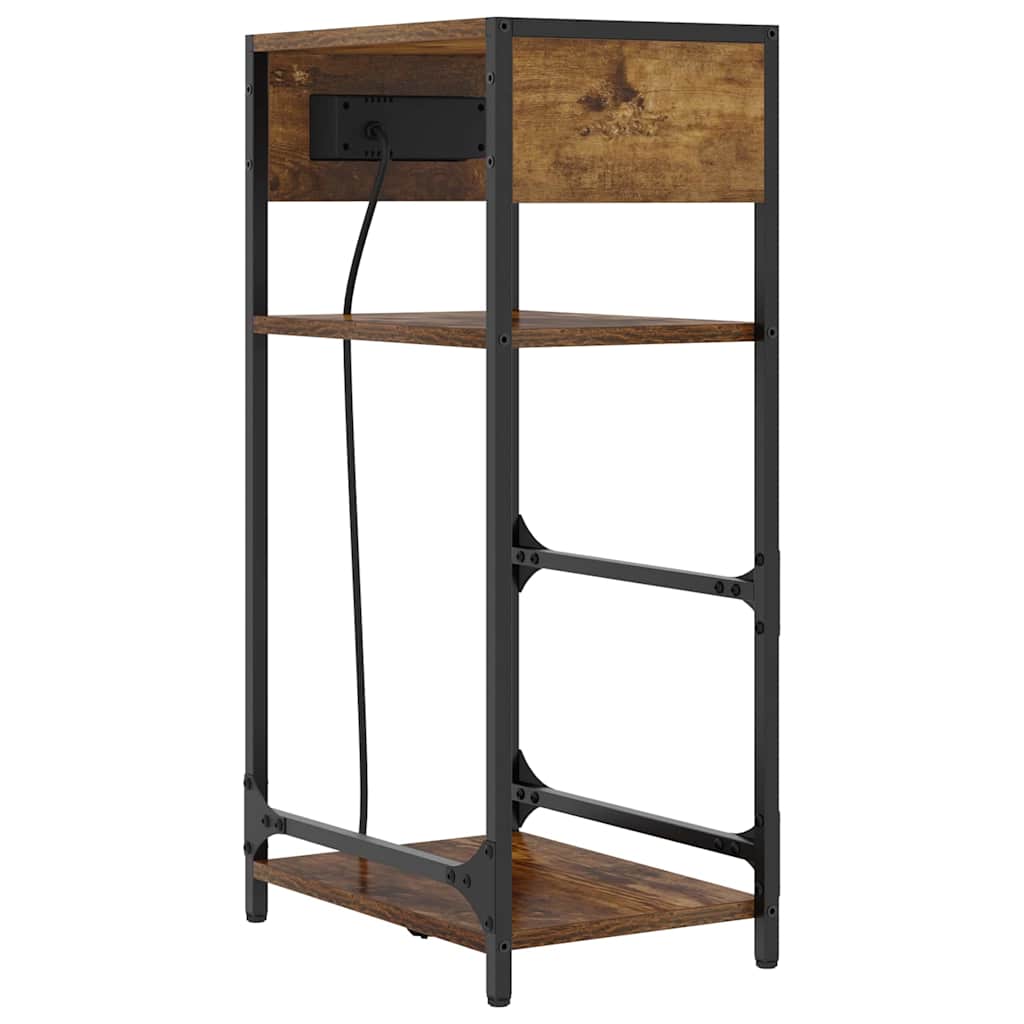 Bedside Cabinet Smoked Oak 40 x 27 x 76 cm