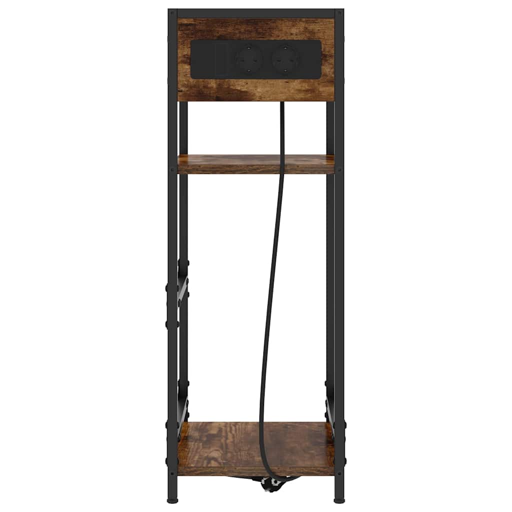 Bedside Cabinet Smoked Oak 40 x 27 x 76 cm